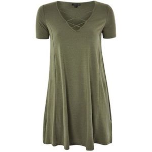 TOPSHOP Lattice Front Swing Dress